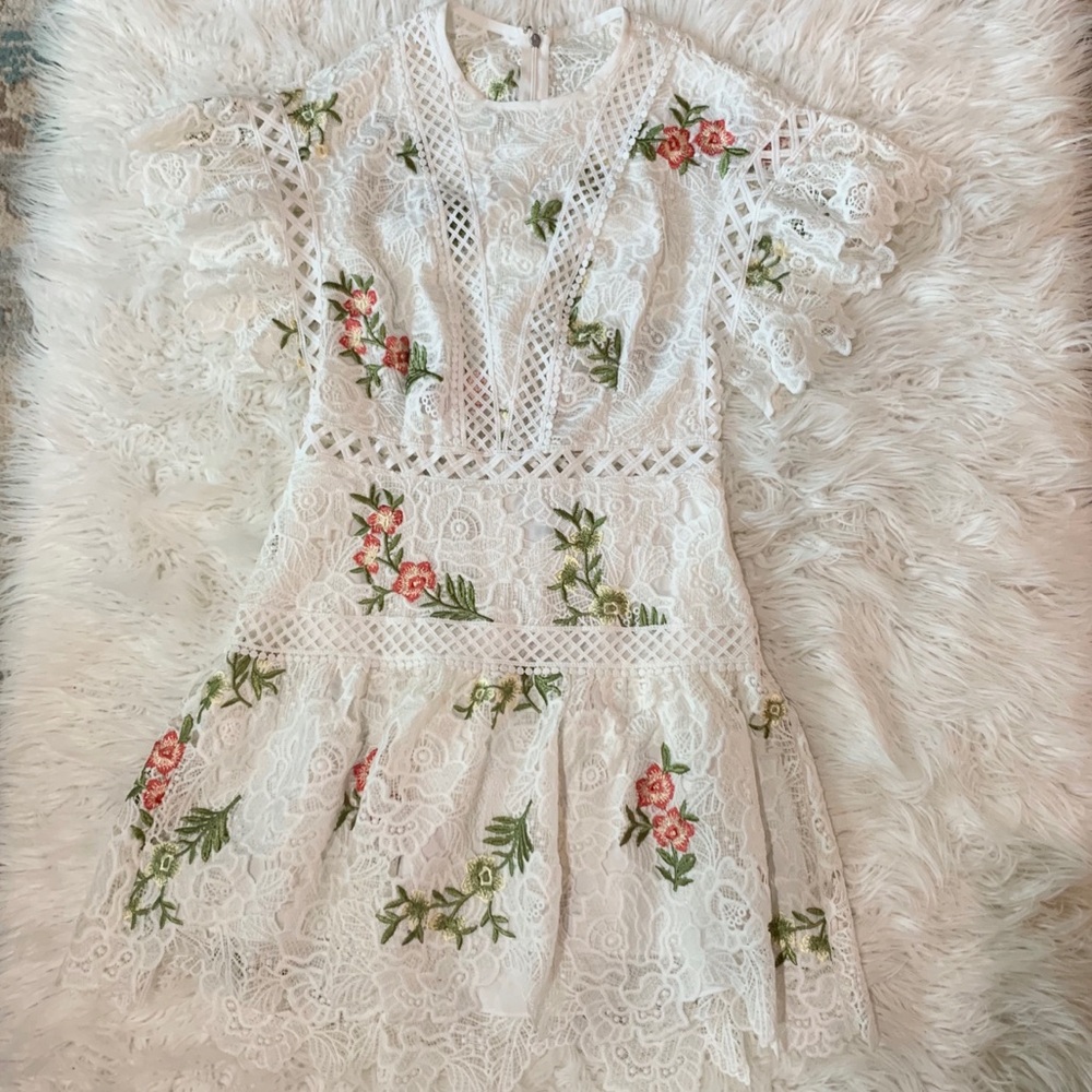 Saylor Robbie Floral Embroidered Dress NWOT